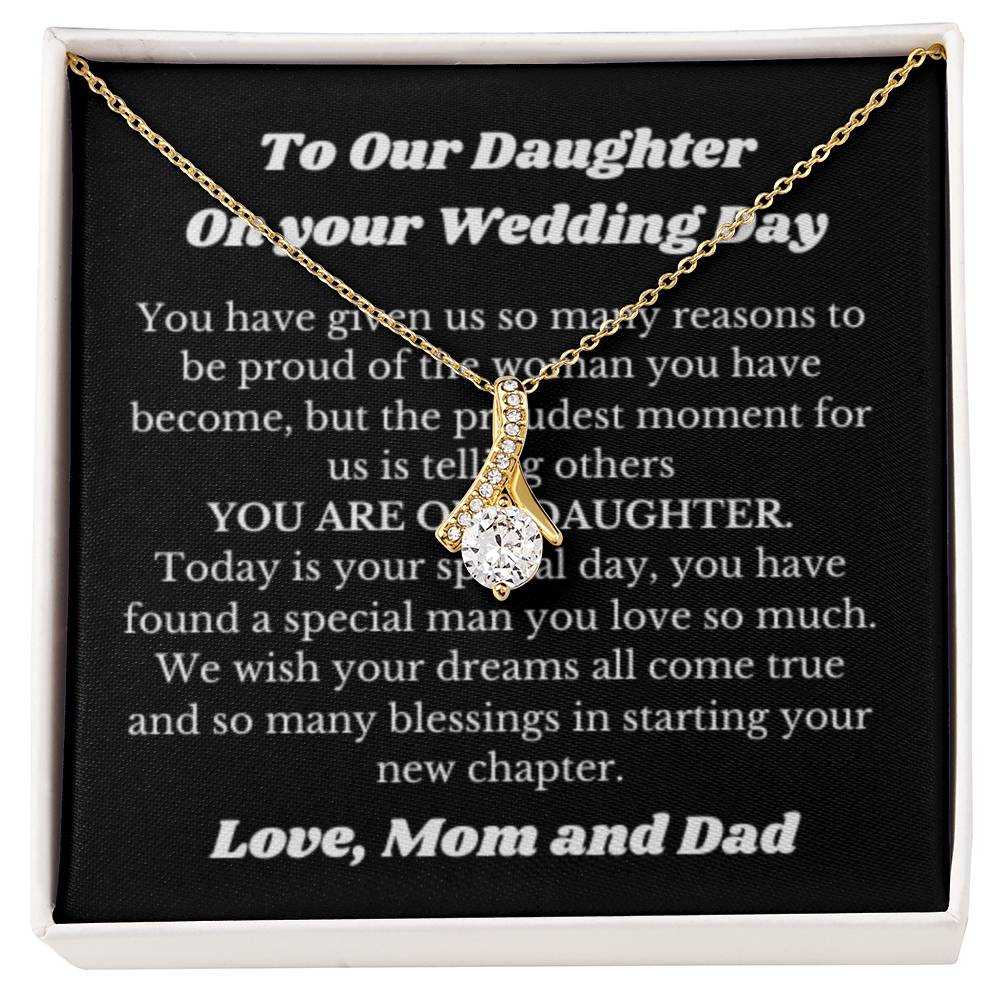 Necklace Gift for Daughter on Her Wedding Day from Parents, Bride Gift from Mom and Dad, Daughter Wedding Gifts