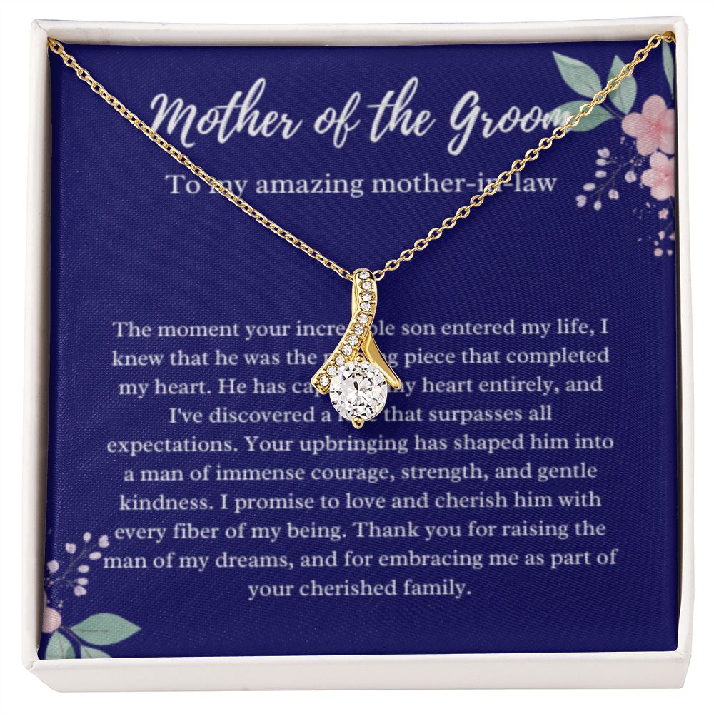 EllePendants Mother Of The Groom Gift From Bride, Mother In Law Gift Wedding Day, From Daughter In Law, Future Mother In Law Gifts Necklace, Gold Jewelry