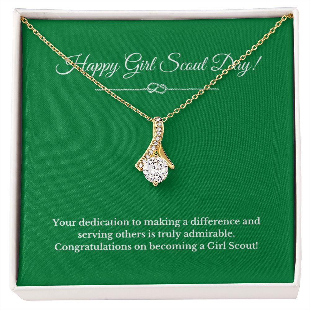 Ribbon Girl Scout Gift, Girl Scout Necklace, Girl Scout Gifts, Girl Scout Jewelry, Girl Scout Leader Gift, Girl Scout Gold Award Gift, Gold Award