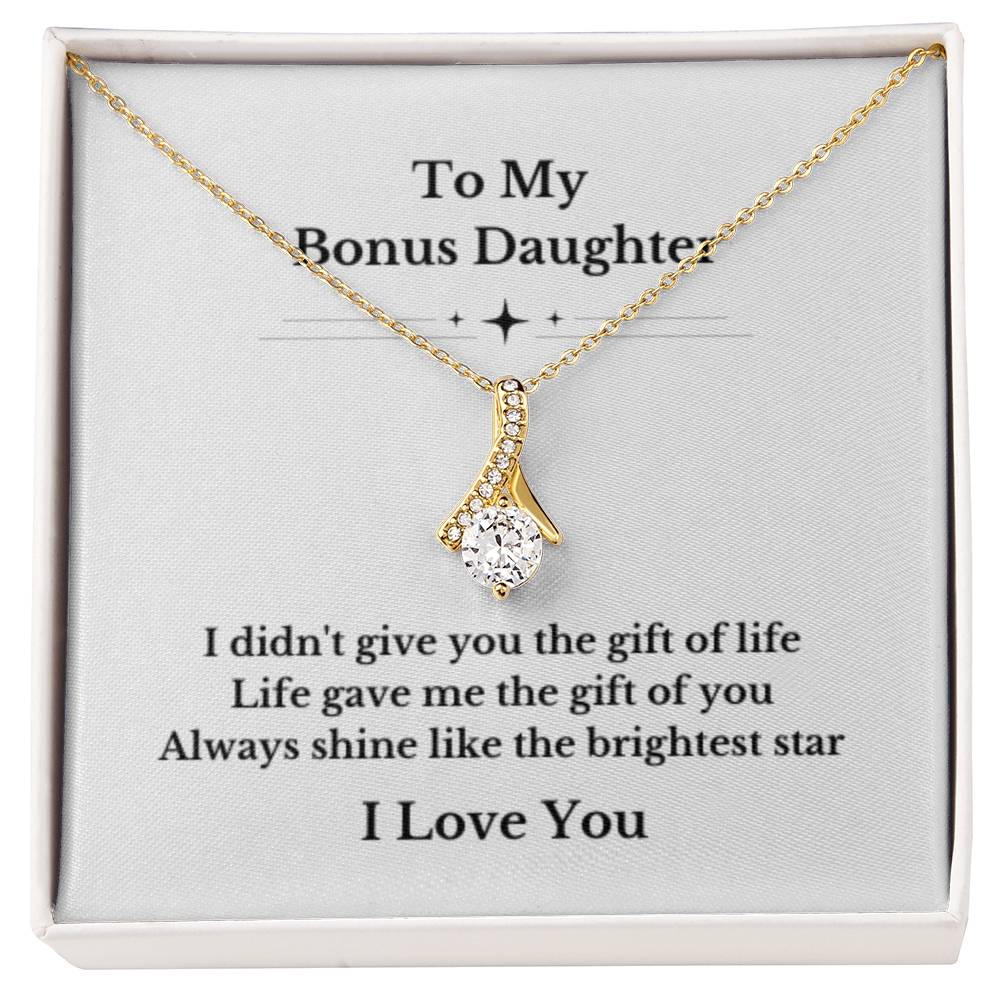 To My Bonus Daughter Necklace, Jewelry Gift From Parents Bright Star Necklace, Step Daughter Gift