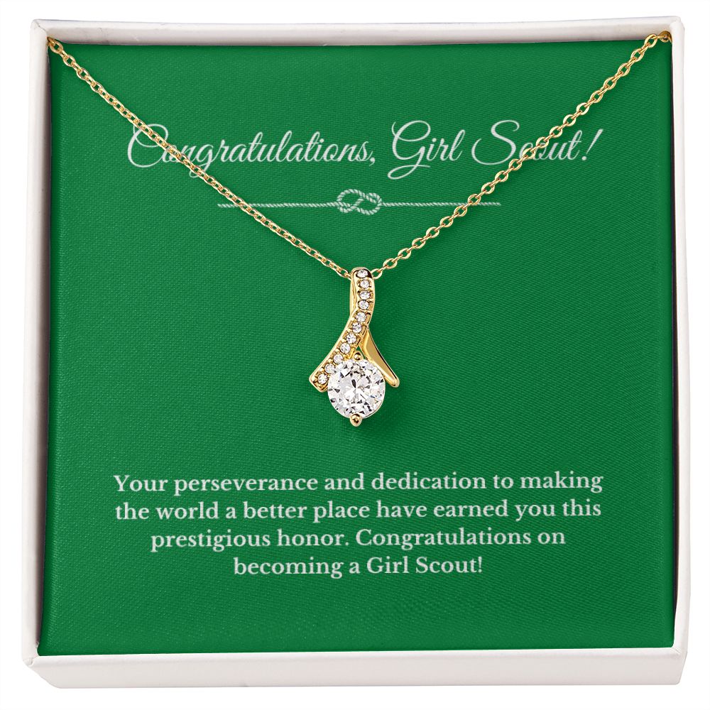 Ribbon Girl Scout Gift, Girl Scout Necklace, Girl Scout Gifts, Girl Scout Jewelry, Girl Scout Leader Gift, Girl Scout Gold Award Gift, Gold Award