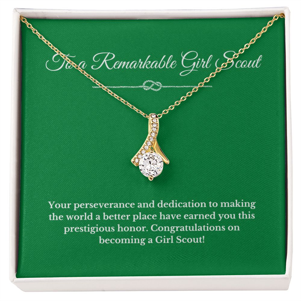 Ribbon Girl Scout Gift, Girl Scout Necklace, Girl Scout Gifts, Girl Scout Jewelry, Girl Scout Leader Gift, Girl Scout Gold Award Gift, Gold Award