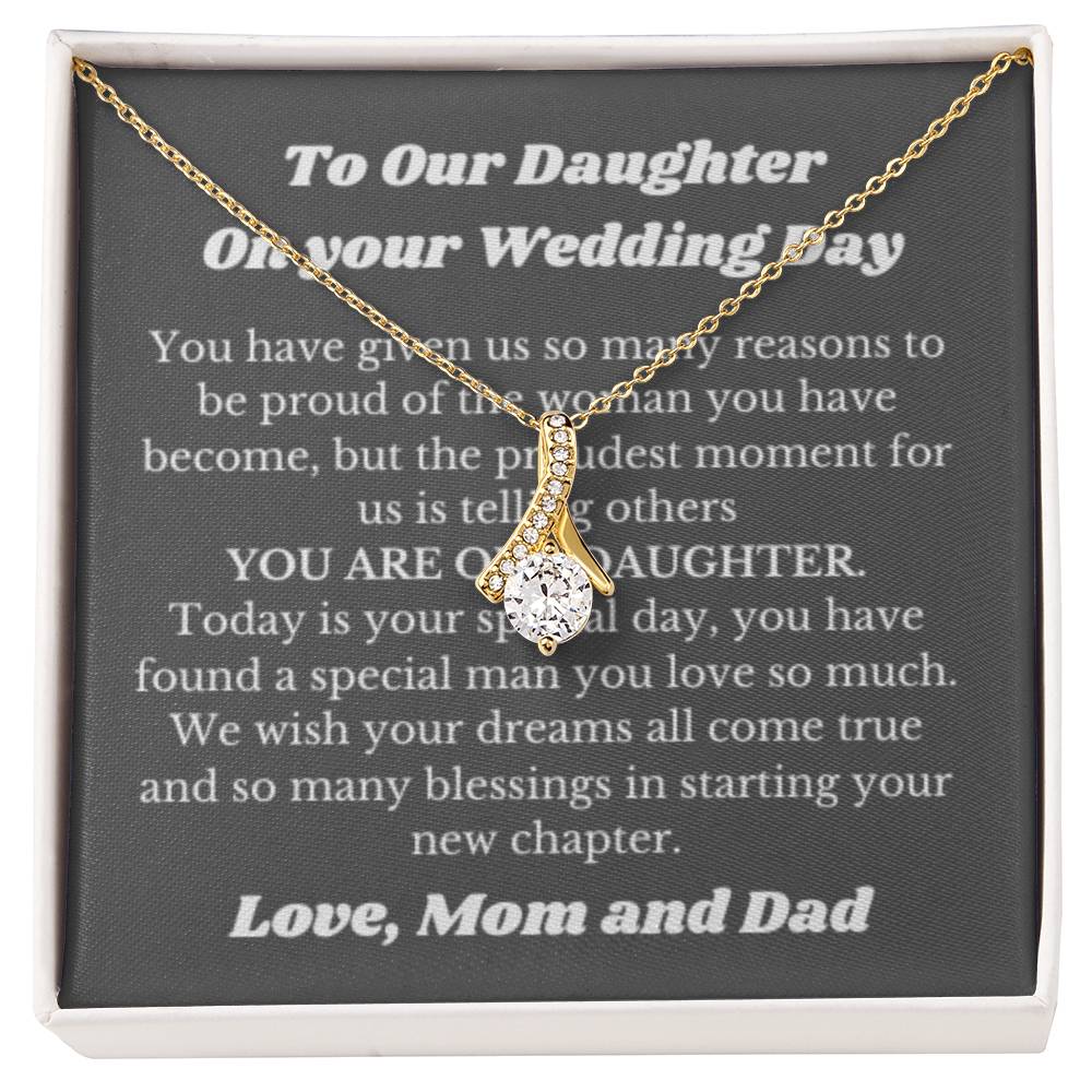 Necklace Gift for Daughter on Her Wedding Day from Parents, Bride Gift from Mom and Dad, Daughter Wedding Gifts