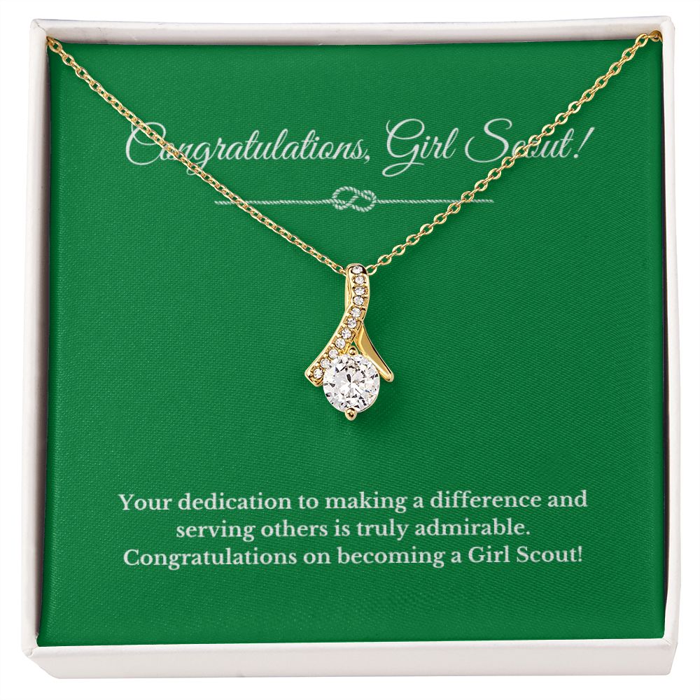 Ribbon Girl Scout Gift, Girl Scout Necklace, Girl Scout Gifts, Girl Scout Jewelry, Girl Scout Leader Gift, Girl Scout Gold Award Gift, Gold Award