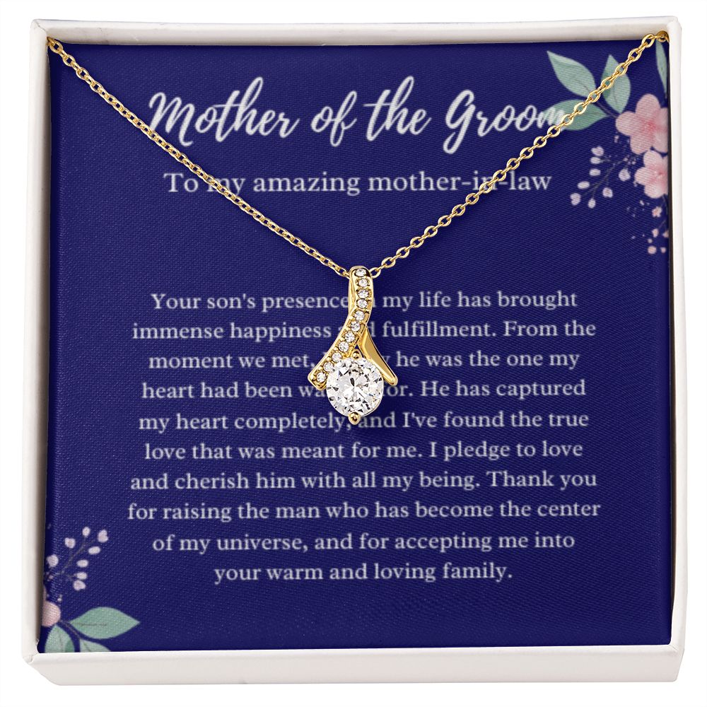 EllePendants Mother Of The Groom Gift From Bride, Mother In Law Gift Wedding Day, From Daughter In Law, Future Mother In Law Gifts Necklace, Gold Jewelry