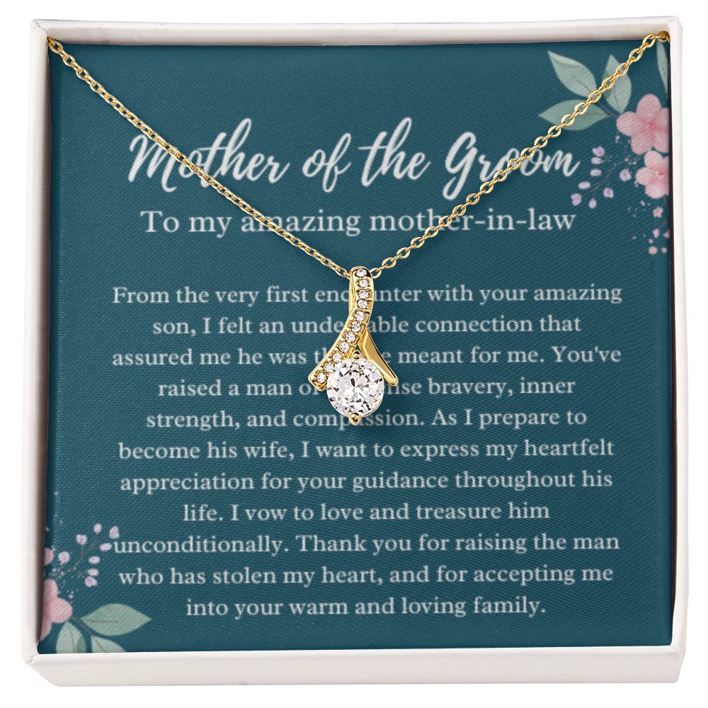 EllePendants Mother Of The Groom Gift From Bride, Mother In Law Gift Wedding Day, From Daughter In Law, Future Mother In Law Gifts Necklace, Gold Jewelry