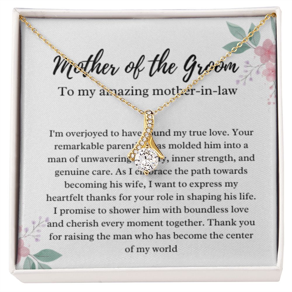 EllePendants Mother Of The Groom Gift From Bride, Mother In Law Gift Wedding Day, From Daughter In Law, Future Mother In Law Gifts Necklace, Gold Jewelry