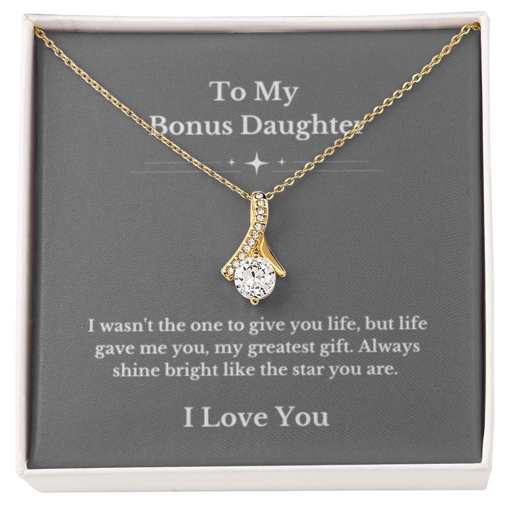 To My Bonus Daughter Necklace, Jewelry Gift From Parents Bright Star Necklace, Step Daughter Gift