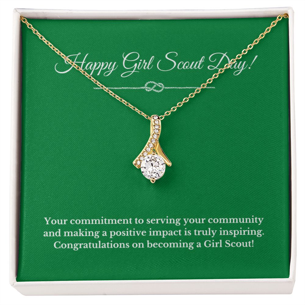 Ribbon Girl Scout Gift, Girl Scout Necklace, Girl Scout Gifts, Girl Scout Jewelry, Girl Scout Leader Gift, Girl Scout Gold Award Gift, Gold Award