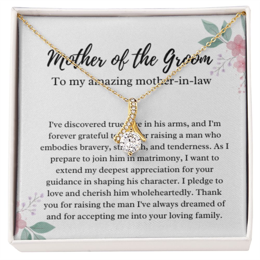 EllePendants Mother Of The Groom Gift From Bride, Mother In Law Gift Wedding Day, From Daughter In Law, Future Mother In Law Gifts Necklace, Gold Jewelry