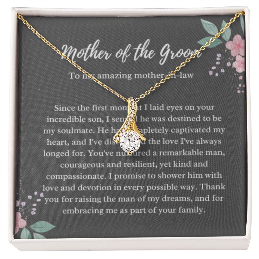 EllePendants Mother Of The Groom Gift From Bride, Mother In Law Gift Wedding Day, From Daughter In Law, Future Mother In Law Gifts Necklace, Gold Jewelry