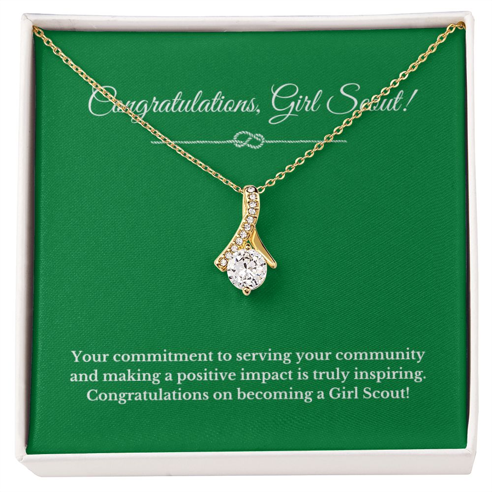 Ribbon Girl Scout Gift, Girl Scout Necklace, Girl Scout Gifts, Girl Scout Jewelry, Girl Scout Leader Gift, Girl Scout Gold Award Gift, Gold Award