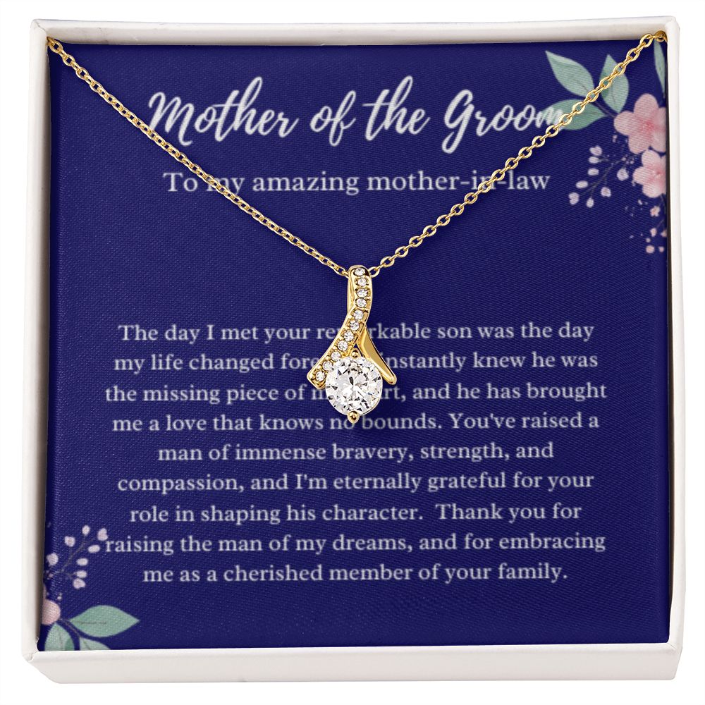 EllePendants Mother Of The Groom Gift From Bride, Mother In Law Gift Wedding Day, From Daughter In Law, Future Mother In Law Gifts Necklace, Gold Jewelry