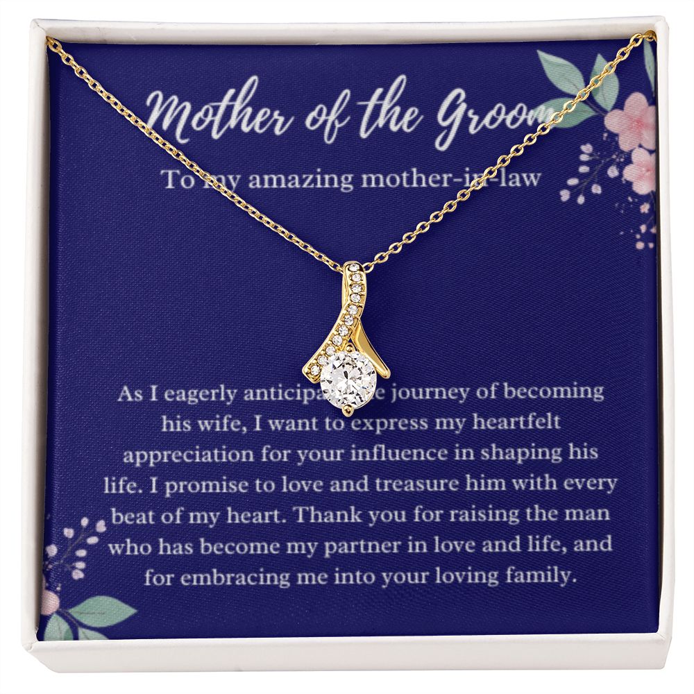 EllePendants Mother Of The Groom Gift From Bride, Mother In Law Gift Wedding Day, From Daughter In Law, Future Mother In Law Gifts Necklace, Gold Jewelry