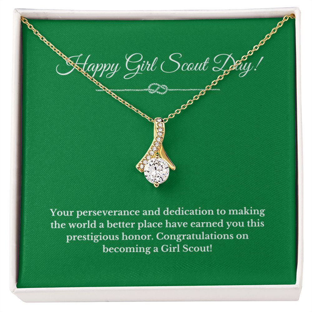 Ribbon Girl Scout Gift, Girl Scout Necklace, Girl Scout Gifts, Girl Scout Jewelry, Girl Scout Leader Gift, Girl Scout Gold Award Gift, Gold Award