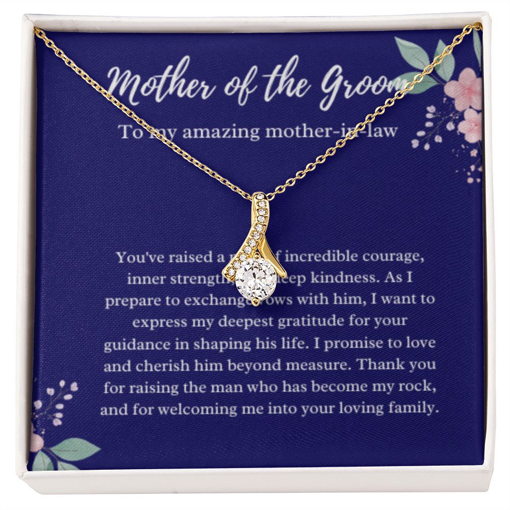 EllePendants Mother Of The Groom Gift From Bride, Mother In Law Gift Wedding Day, From Daughter In Law, Future Mother In Law Gifts Necklace, Gold Jewelry