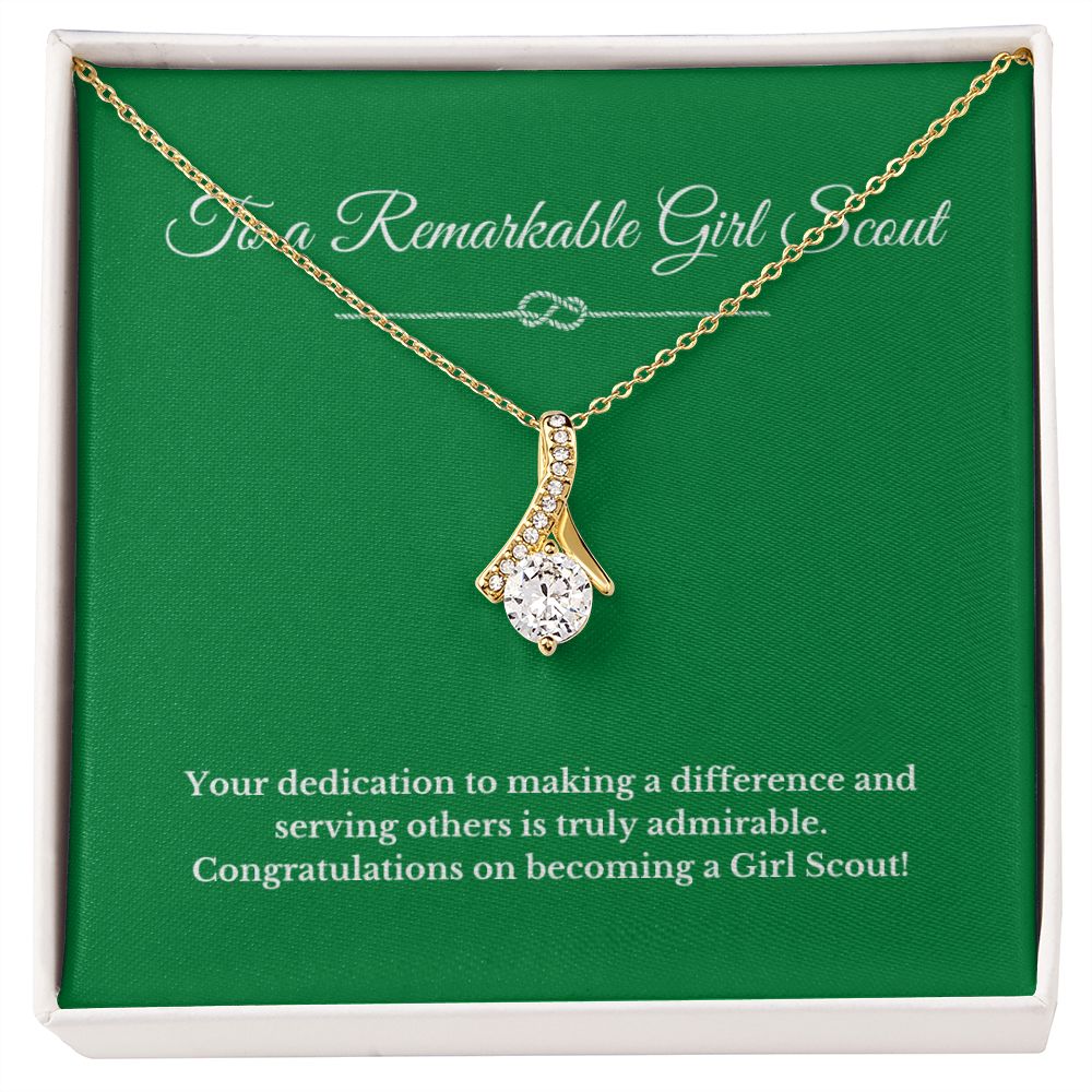 Ribbon Girl Scout Gift, Girl Scout Necklace, Girl Scout Gifts, Girl Scout Jewelry, Girl Scout Leader Gift, Girl Scout Gold Award Gift, Gold Award