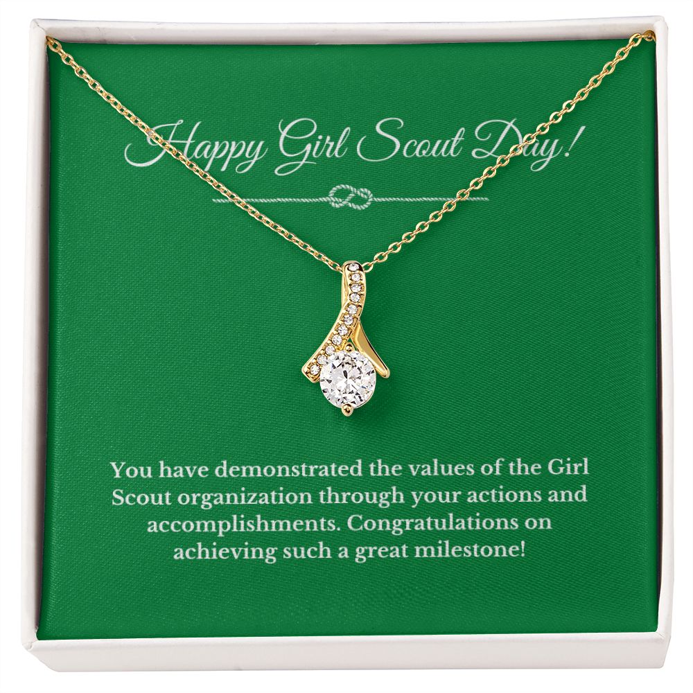 Ribbon Girl Scout Gift, Girl Scout Necklace, Girl Scout Gifts, Girl Scout Jewelry, Girl Scout Leader Gift, Girl Scout Gold Award Gift, Gold Award