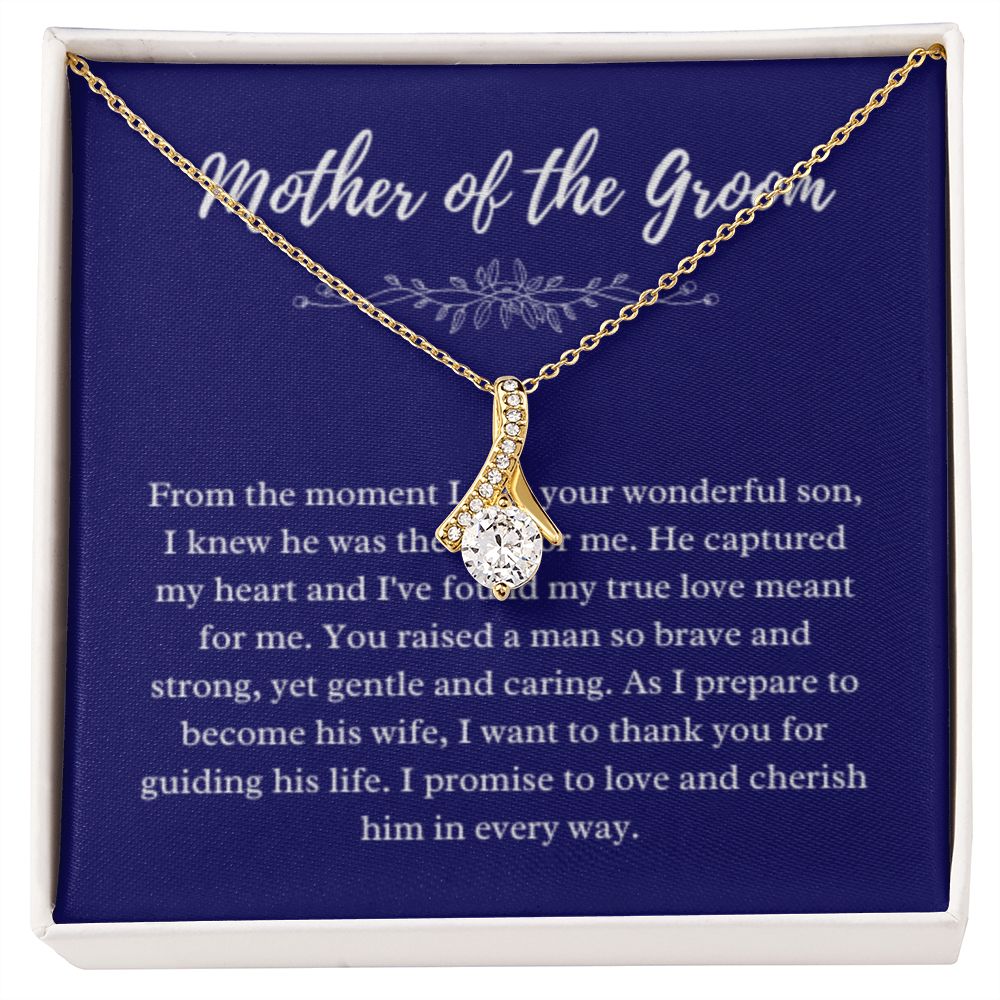 EllePendants Mother Of The Groom Gift From Bride, Mother In Law Gift Wedding Day, From Daughter In Law, Future Mother In Law Gifts Necklace, Gold Jewelry