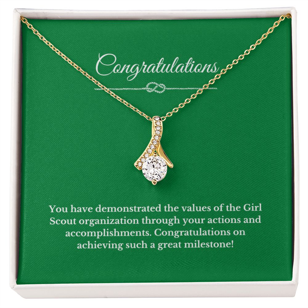 Ribbon Girl Scout Gift, Girl Scout Necklace, Girl Scout Gifts, Girl Scout Jewelry, Girl Scout Leader Gift, Girl Scout Gold Award Gift, Gold Award