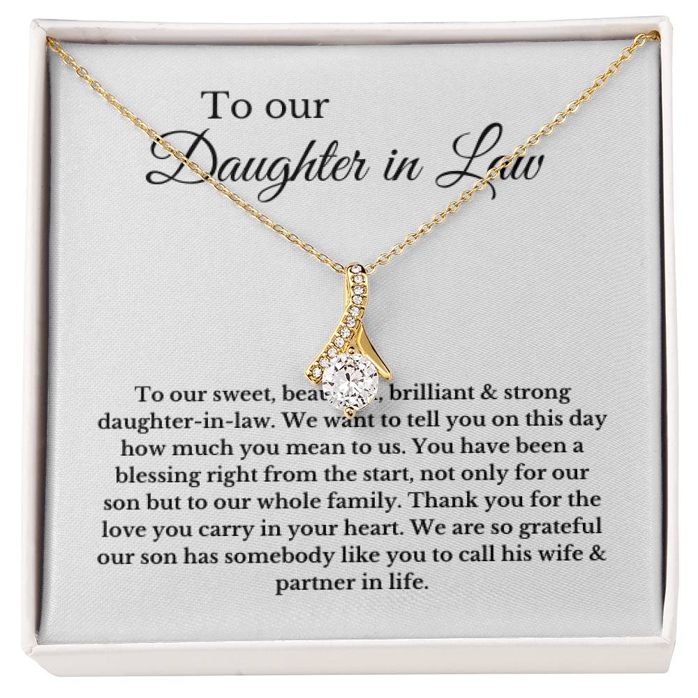 To Our Daughter-In-Law Gift On Wedding Day, Future Daughter In Law Rehearsal Dinner Gift For Bride From Mother & Father In Law