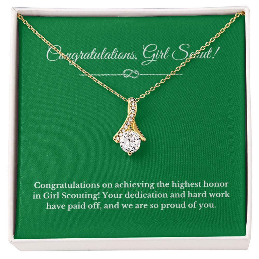 Ribbon Girl Scout Gift, Girl Scout Necklace, Girl Scout Gifts, Girl Scout Jewelry, Girl Scout Leader Gift, Girl Scout Gold Award Gift, Gold Award