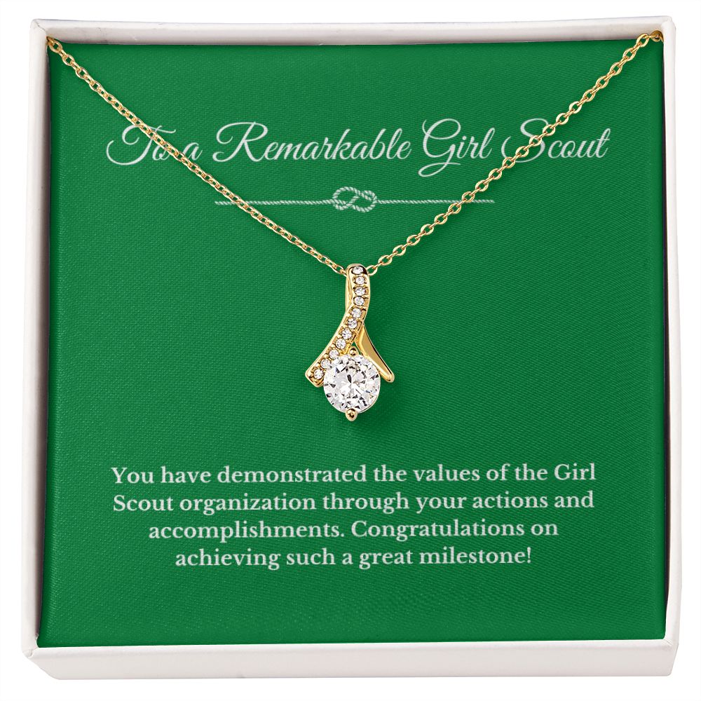 Ribbon Girl Scout Gift, Girl Scout Necklace, Girl Scout Gifts, Girl Scout Jewelry, Girl Scout Leader Gift, Girl Scout Gold Award Gift, Gold Award