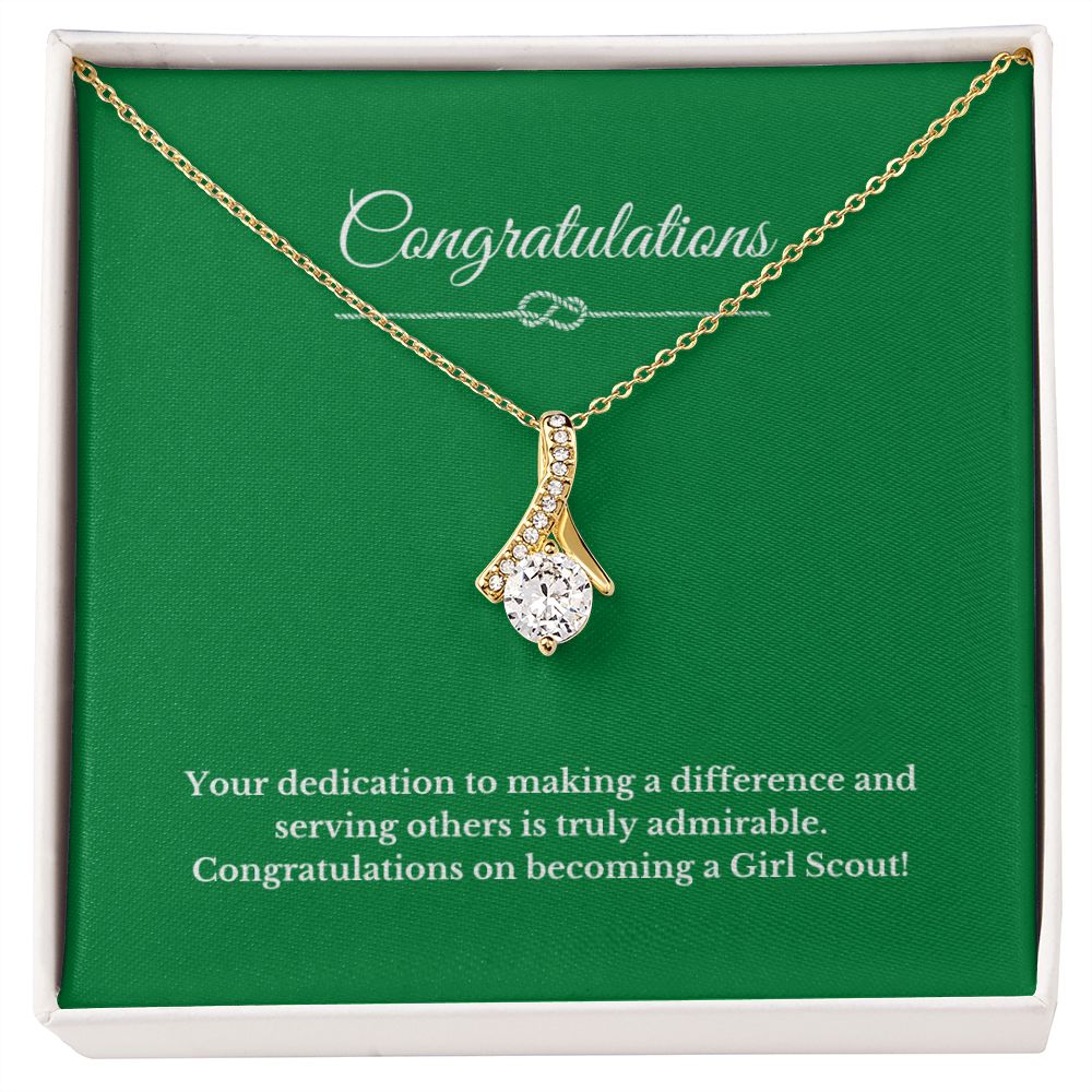 Ribbon Girl Scout Gift, Girl Scout Necklace, Girl Scout Gifts, Girl Scout Jewelry, Girl Scout Leader Gift, Girl Scout Gold Award Gift, Gold Award