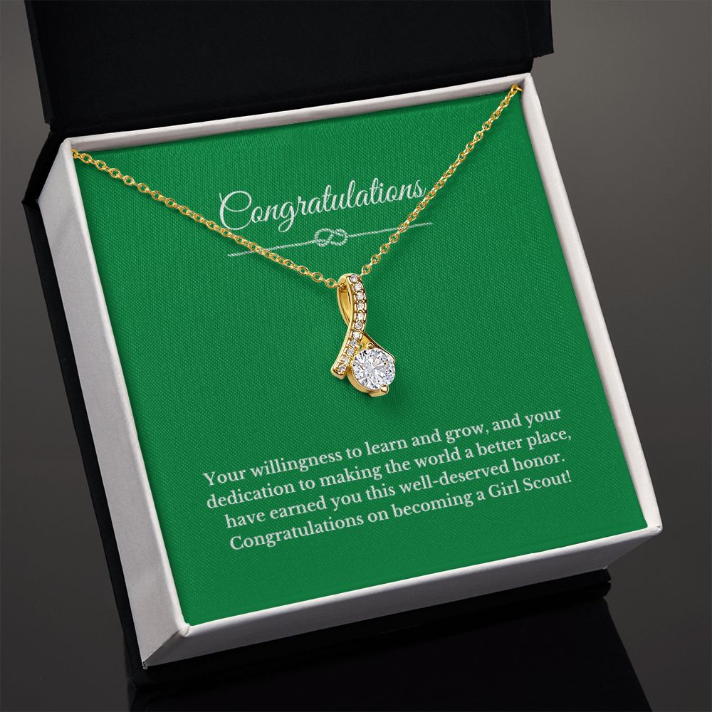 Ribbon Girl Scout Gift, Girl Scout Necklace, Girl Scout Gifts, Girl Scout Jewelry, Girl Scout Leader Gift, Girl Scout Gold Award Gift, Gold Award