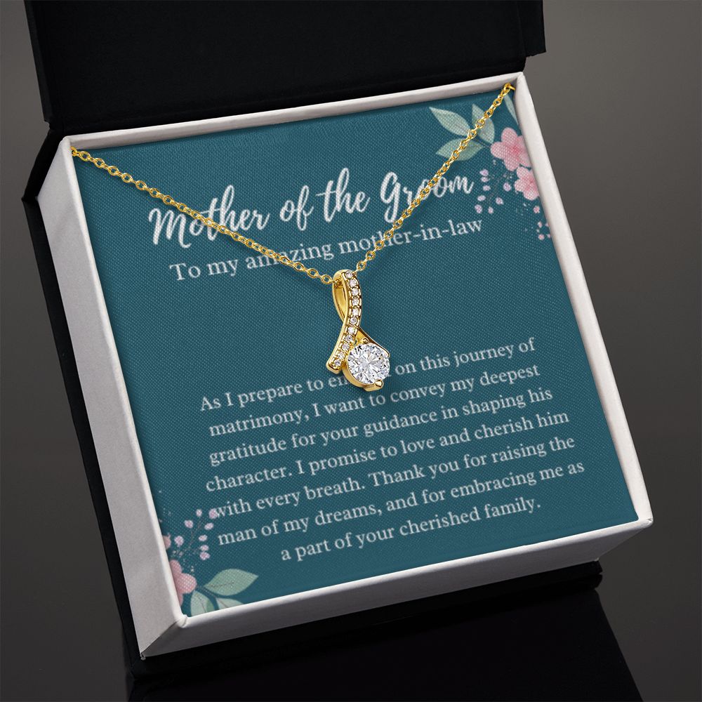 EllePendants Mother Of The Groom Gift From Bride, Mother In Law Gift Wedding Day, From Daughter In Law, Future Mother In Law Gifts Necklace, Gold Jewelry