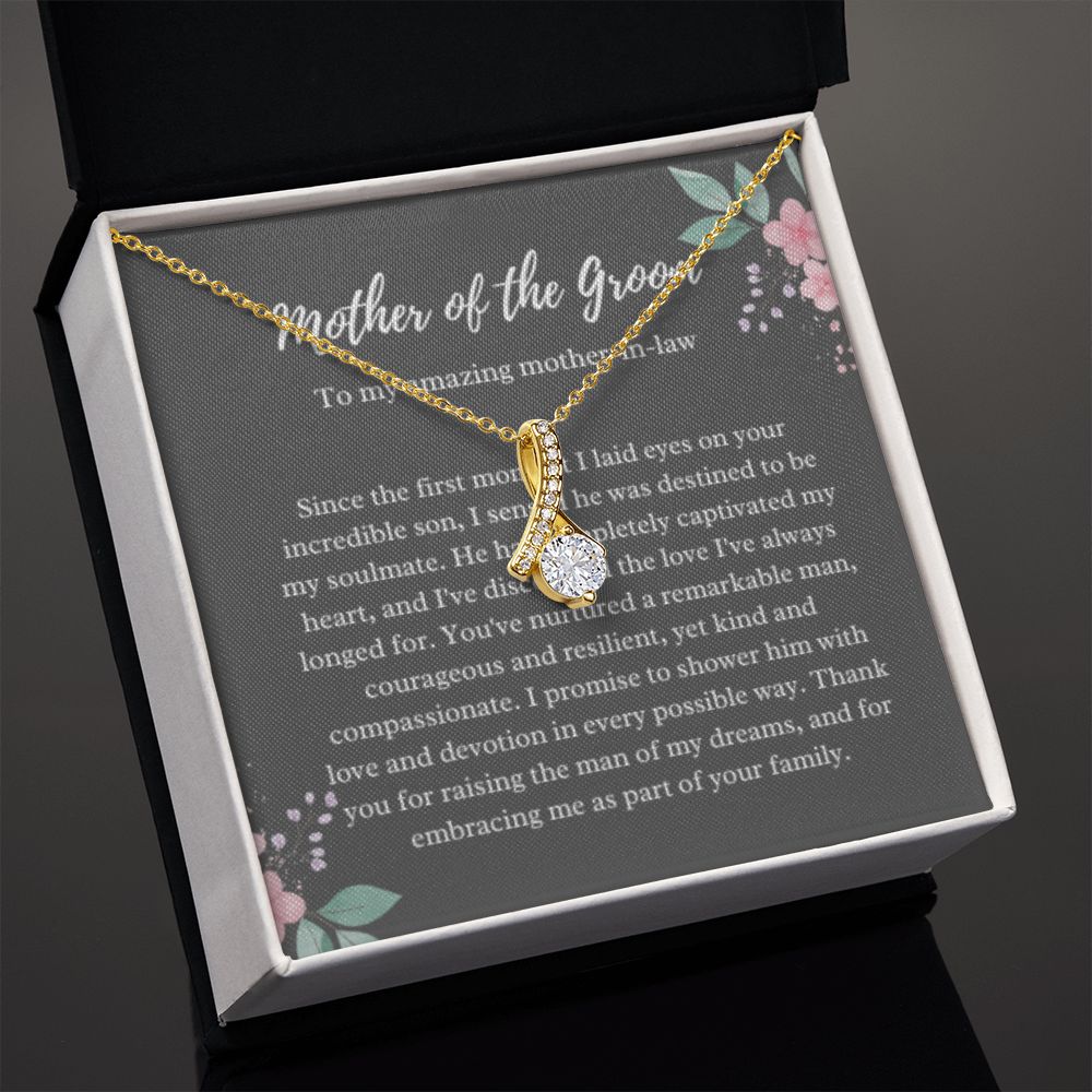 EllePendants Mother Of The Groom Gift From Bride, Mother In Law Gift Wedding Day, From Daughter In Law, Future Mother In Law Gifts Necklace, Gold Jewelry