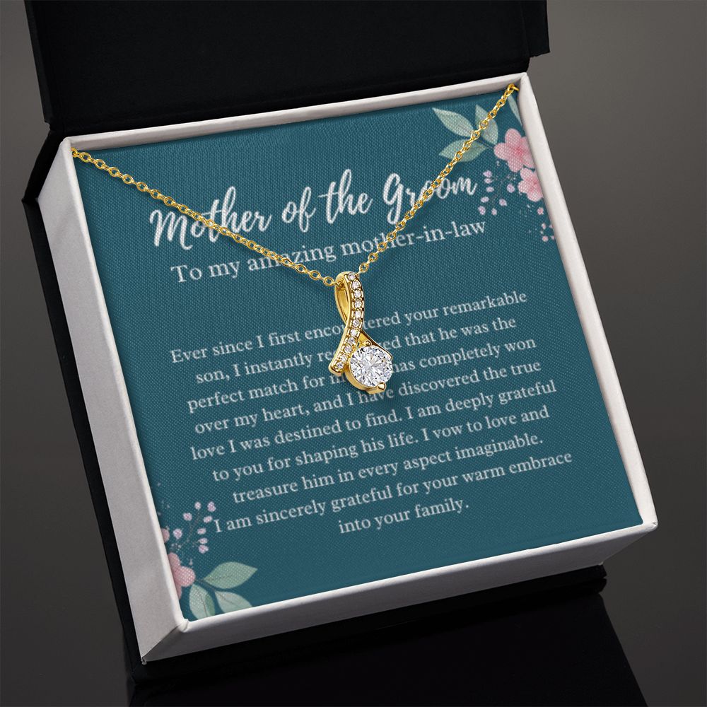 EllePendants Mother Of The Groom Gift From Bride, Mother In Law Gift Wedding Day, From Daughter In Law, Future Mother In Law Gifts Necklace, Gold Jewelry