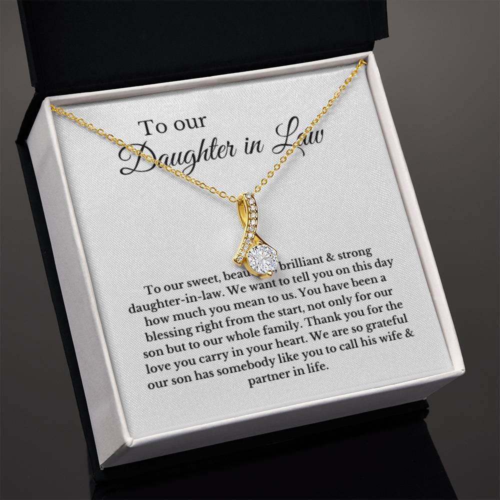 To Our Daughter-In-Law Gift On Wedding Day, Future Daughter In Law Rehearsal Dinner Gift For Bride From Mother & Father In Law