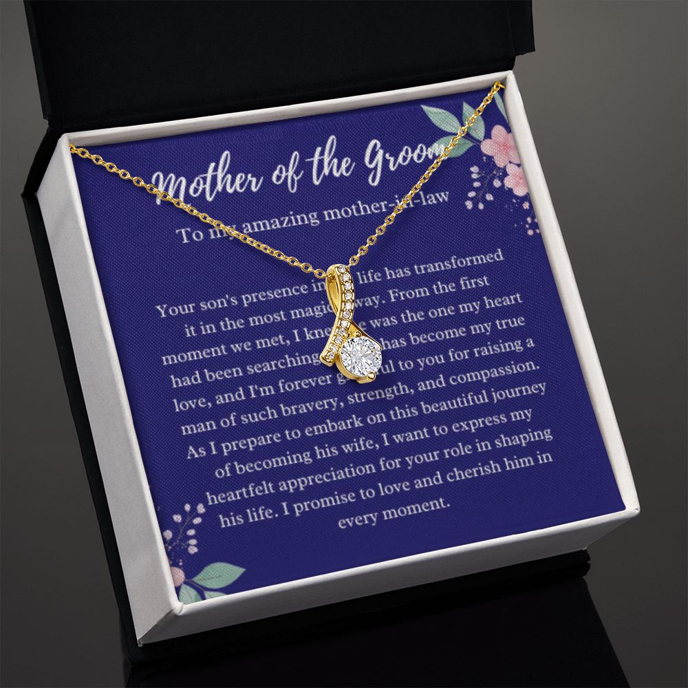 EllePendants Mother Of The Groom Gift From Bride, Mother In Law Gift Wedding Day, From Daughter In Law, Future Mother In Law Gifts Necklace, Gold Jewelry