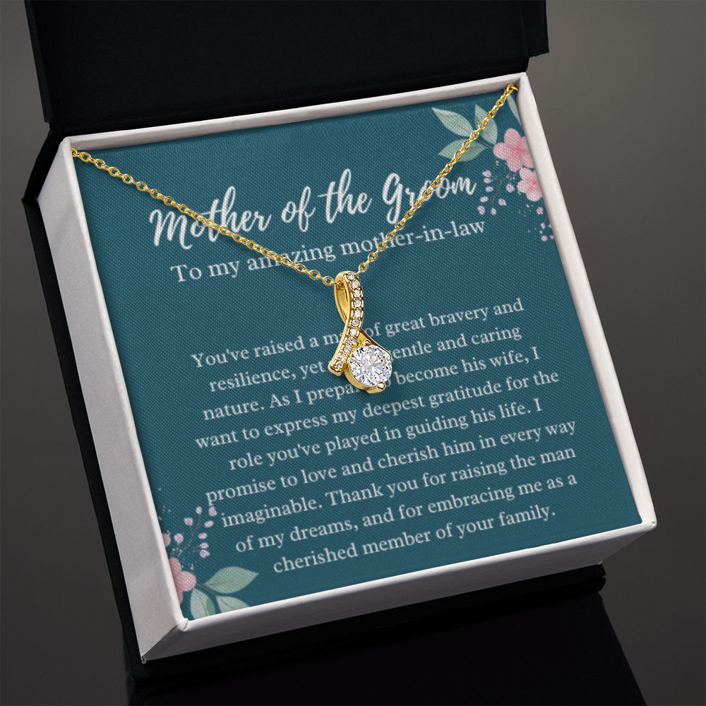 EllePendants Mother Of The Groom Gift From Bride, Mother In Law Gift Wedding Day, From Daughter In Law, Future Mother In Law Gifts Necklace, Gold Jewelry