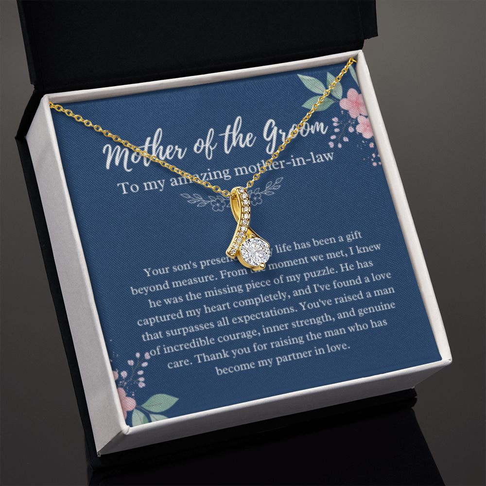 EllePendants Mother Of The Groom Gift From Bride, Mother In Law Gift Wedding Day, From Daughter In Law, Future Mother In Law Gifts Necklace, Gold Jewelry