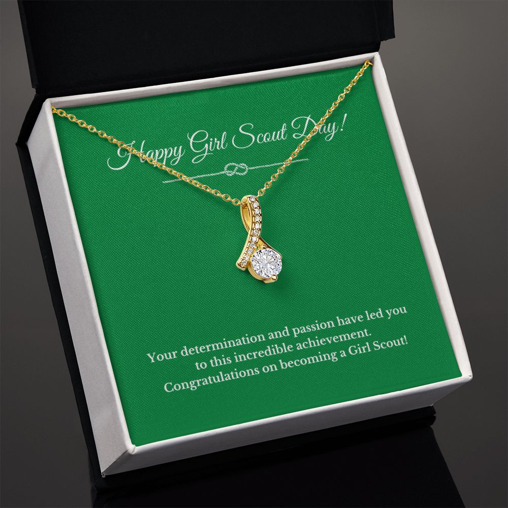 Ribbon Girl Scout Gift, Girl Scout Necklace, Girl Scout Gifts, Girl Scout Jewelry, Girl Scout Leader Gift, Girl Scout Gold Award Gift, Gold Award