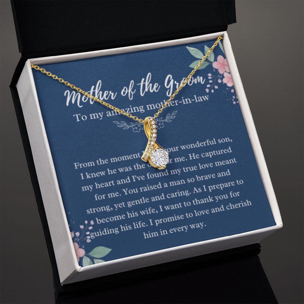 EllePendants Mother Of The Groom Gift From Bride, Mother In Law Gift Wedding Day, From Daughter In Law, Future Mother In Law Gifts Necklace, Gold Jewelry