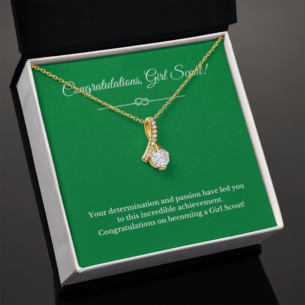 Ribbon Girl Scout Gift, Girl Scout Necklace, Girl Scout Gifts, Girl Scout Jewelry, Girl Scout Leader Gift, Girl Scout Gold Award Gift, Gold Award