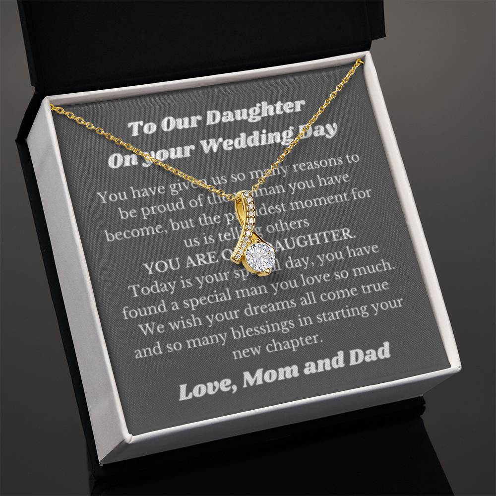 Necklace Gift for Daughter on Her Wedding Day from Parents, Bride Gift from Mom and Dad, Daughter Wedding Gifts