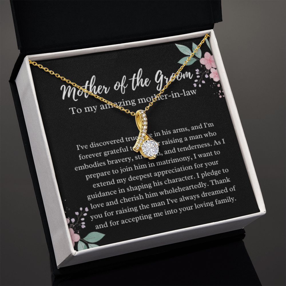 EllePendants Mother Of The Groom Gift From Bride, Mother In Law Gift Wedding Day, From Daughter In Law, Future Mother In Law Gifts Necklace, Gold Jewelry