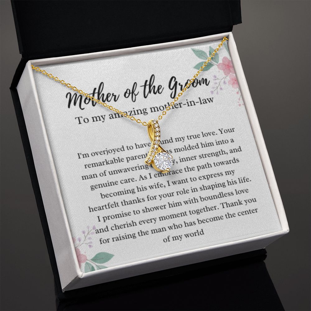 EllePendants Mother Of The Groom Gift From Bride, Mother In Law Gift Wedding Day, From Daughter In Law, Future Mother In Law Gifts Necklace, Gold Jewelry