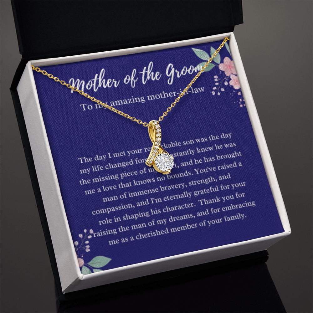 EllePendants Mother Of The Groom Gift From Bride, Mother In Law Gift Wedding Day, From Daughter In Law, Future Mother In Law Gifts Necklace, Gold Jewelry