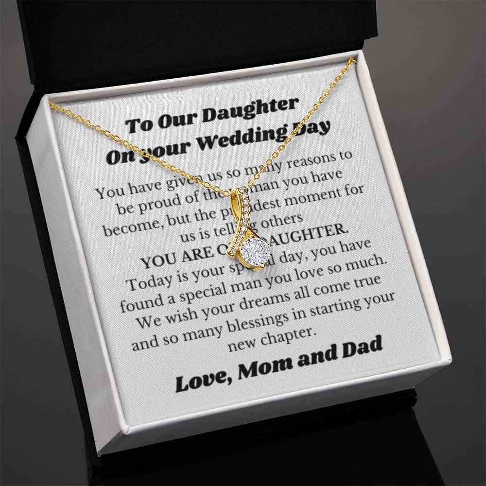 Necklace Gift for Daughter on Her Wedding Day from Parents, Bride Gift from Mom and Dad, Daughter Wedding Gifts