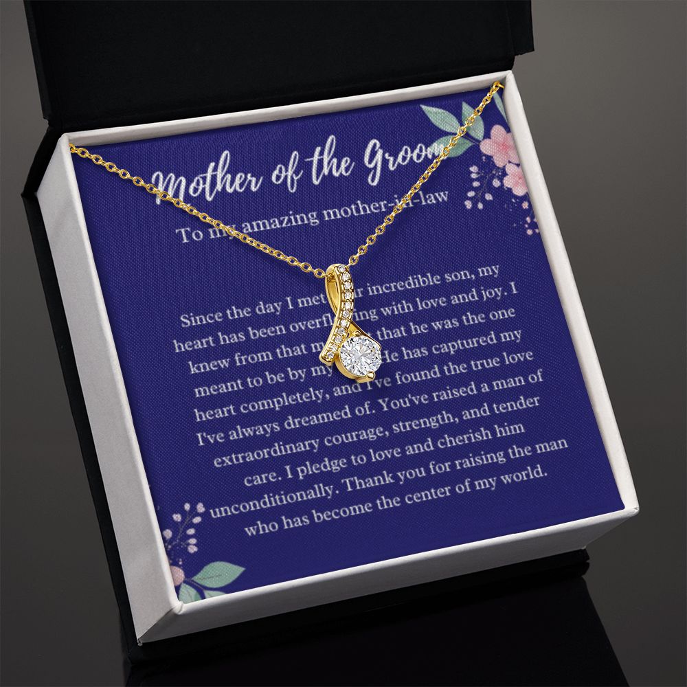 EllePendants Mother Of The Groom Gift From Bride, Mother In Law Gift Wedding Day, From Daughter In Law, Future Mother In Law Gifts Necklace, Gold Jewelry