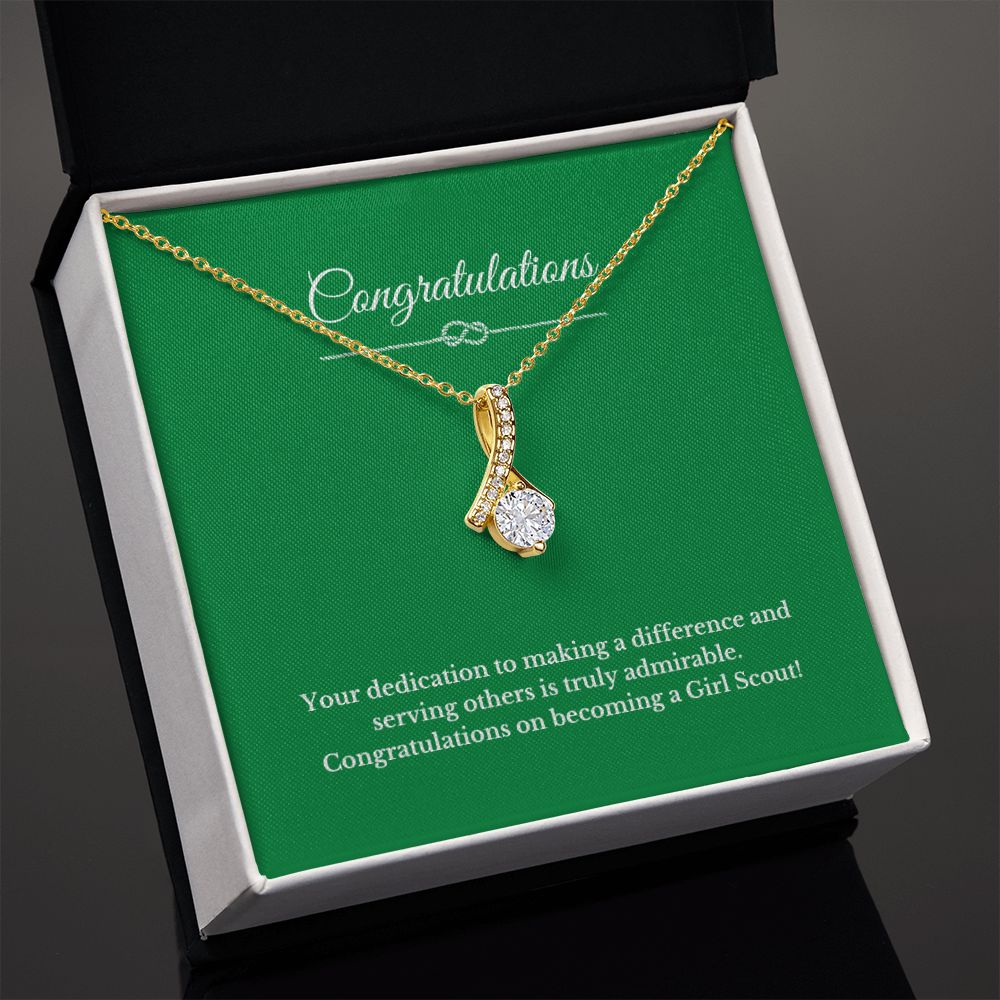 Ribbon Girl Scout Gift, Girl Scout Necklace, Girl Scout Gifts, Girl Scout Jewelry, Girl Scout Leader Gift, Girl Scout Gold Award Gift, Gold Award