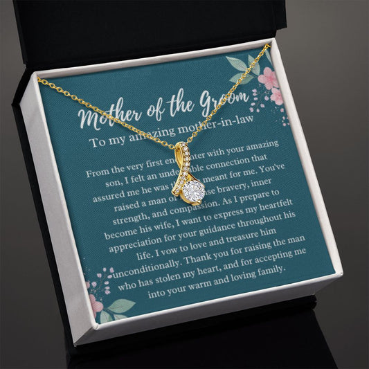 EllePendants Mother Of The Groom Gift From Bride, Mother In Law Gift Wedding Day, From Daughter In Law, Future Mother In Law Gifts Necklace, Gold Jewelry