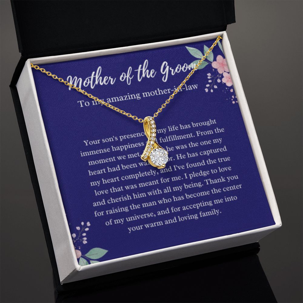 EllePendants Mother Of The Groom Gift From Bride, Mother In Law Gift Wedding Day, From Daughter In Law, Future Mother In Law Gifts Necklace, Gold Jewelry