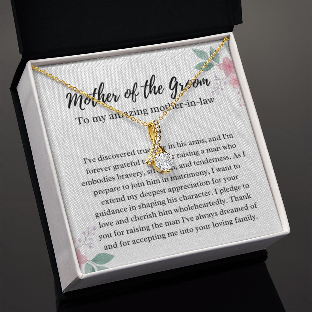 EllePendants Mother Of The Groom Gift From Bride, Mother In Law Gift Wedding Day, From Daughter In Law, Future Mother In Law Gifts Necklace, Gold Jewelry