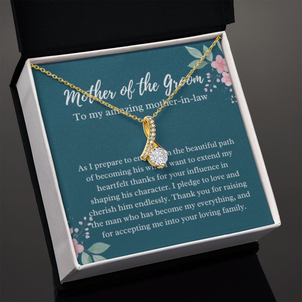 EllePendants Mother Of The Groom Gift From Bride, Mother In Law Gift Wedding Day, From Daughter In Law, Future Mother In Law Gifts Necklace, Gold Jewelry